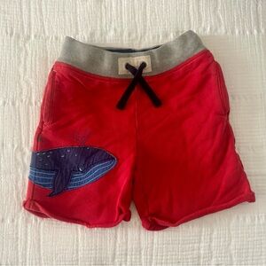 Red Kids Shorts with Whale Design